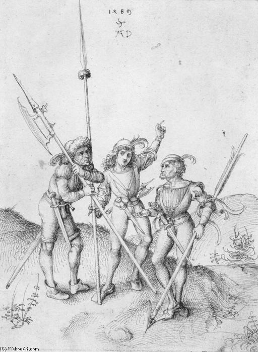 WikiOO.org - Encyclopedia of Fine Arts - Festés, Grafika Albrecht Durer - Soldiers