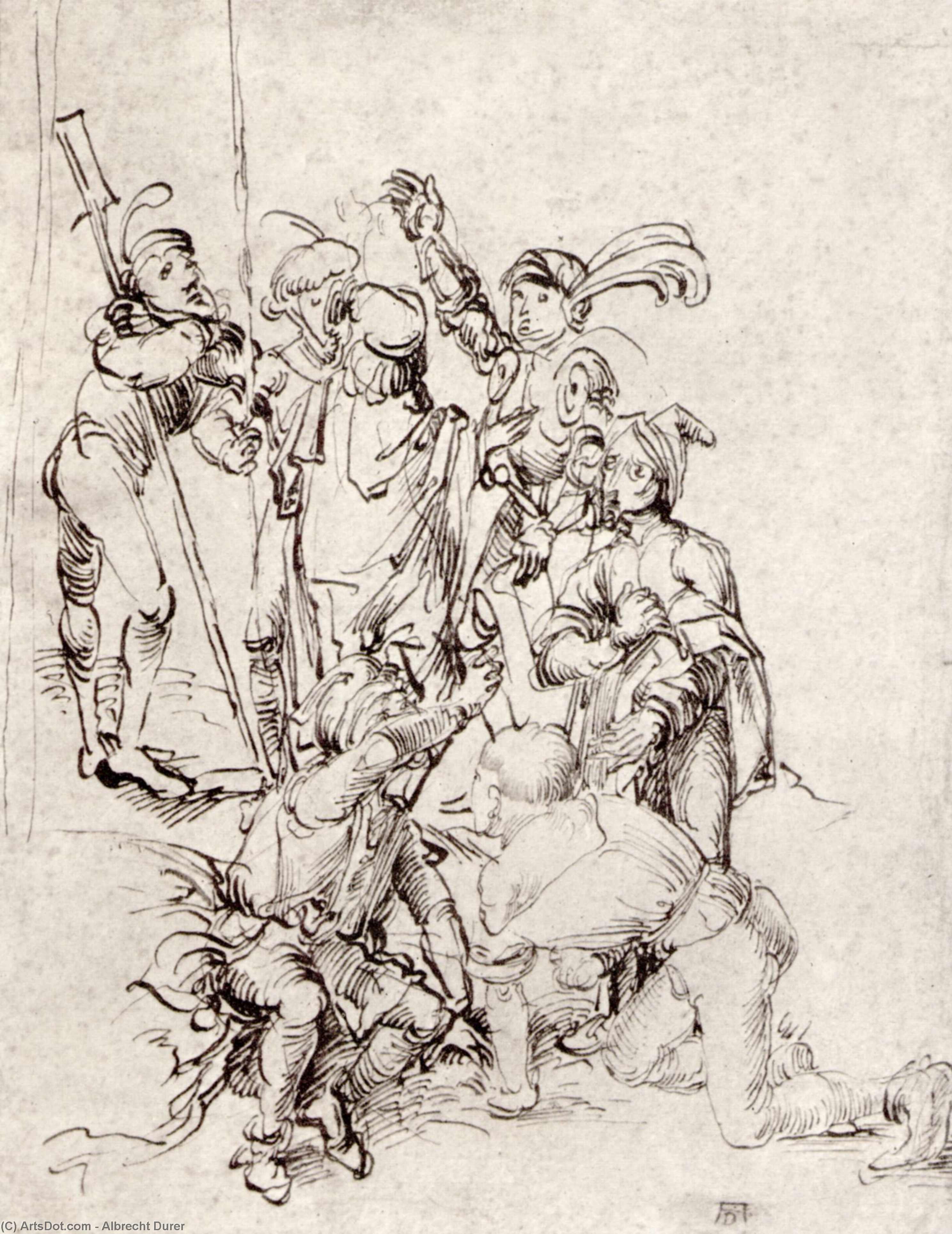 Wikioo.org - สารานุกรมวิจิตรศิลป์ - จิตรกรรม Albrecht Durer - Soldiers under the cross