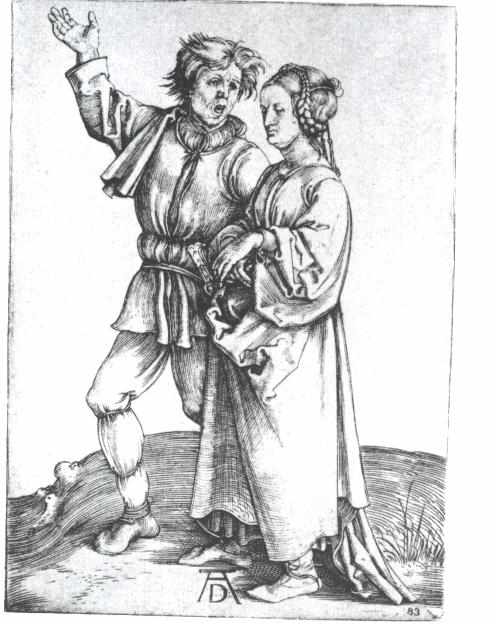 WikiOO.org - Enciclopedia of Fine Arts - Pictura, lucrări de artă Albrecht Durer - The young peasant and his wife