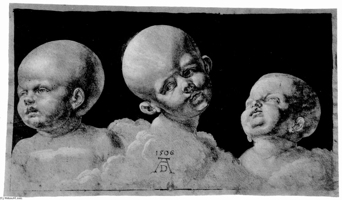 WikiOO.org - Encyclopedia of Fine Arts - Lukisan, Artwork Albrecht Durer - Three children's heads