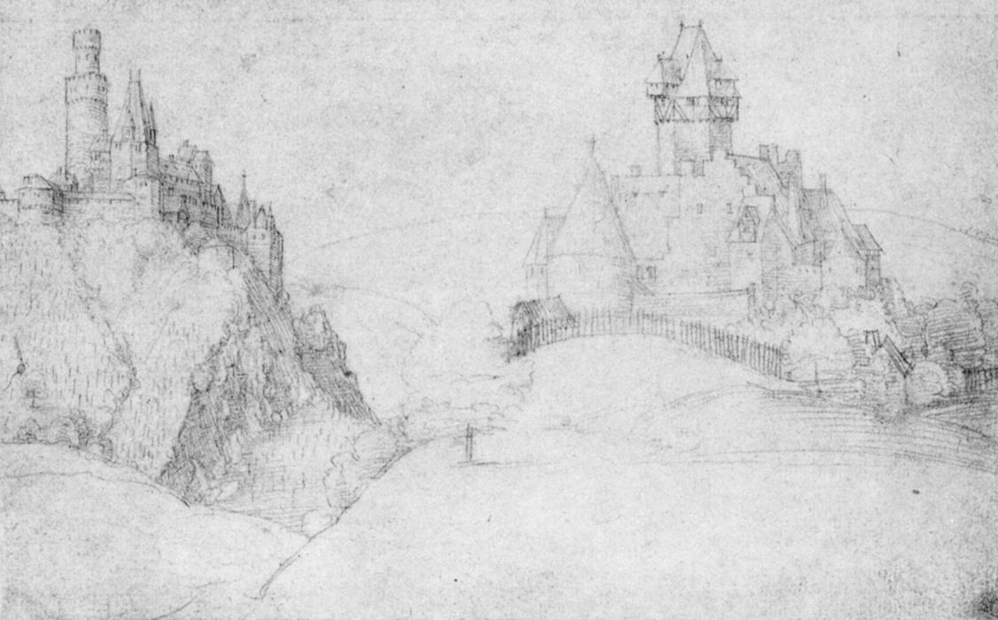 Wikioo.org – L'Encyclopédie des Beaux Arts - Peinture, Oeuvre de Albrecht Durer - deux châteaux