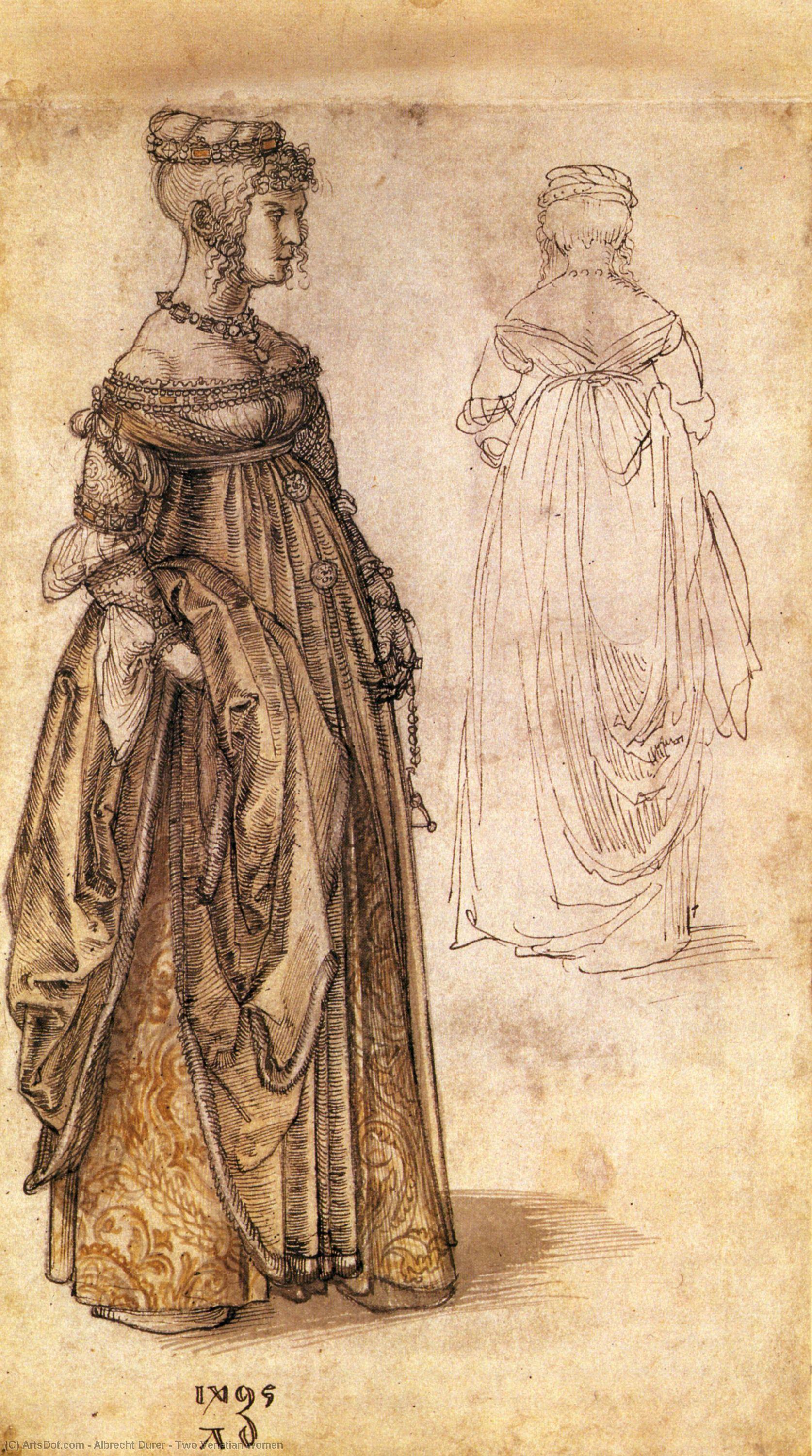 Wikioo.org - The Encyclopedia of Fine Arts - Painting, Artwork by Albrecht Durer - Two Venetian women