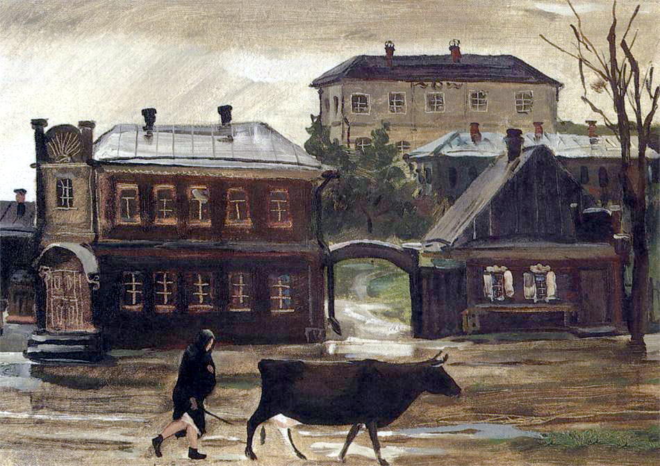 WikiOO.org - Enciclopédia das Belas Artes - Pintura, Arte por Aleksandr Deyneka - After the rain