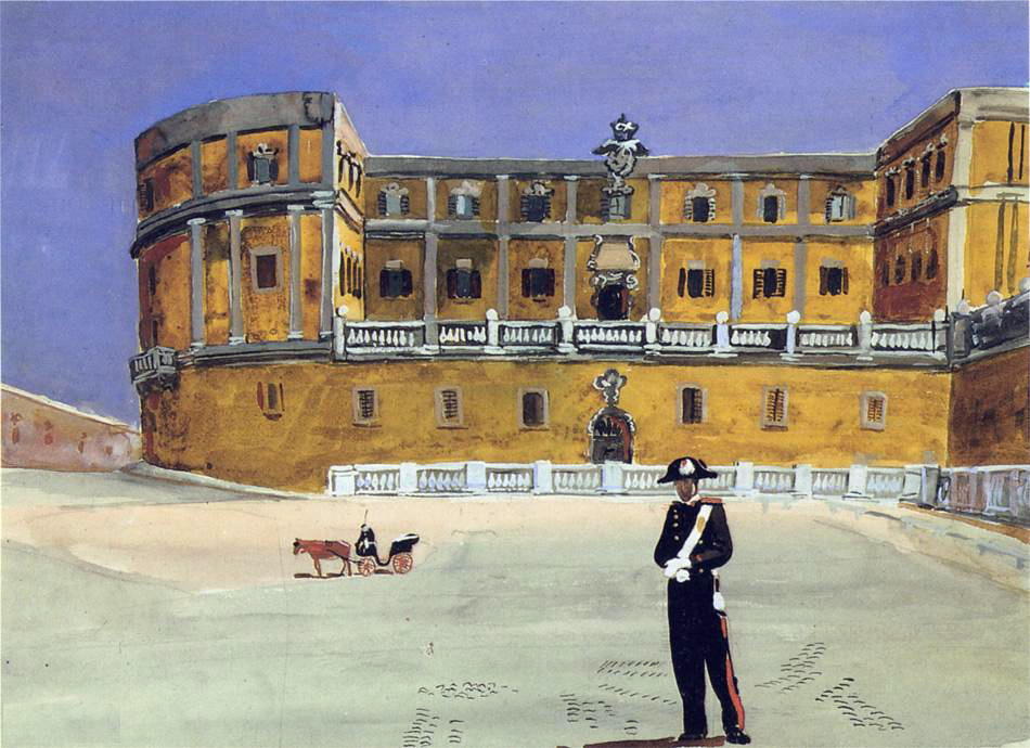 WikiOO.org - Encyclopedia of Fine Arts - Lukisan, Artwork Aleksandr Deyneka - Square in Rome