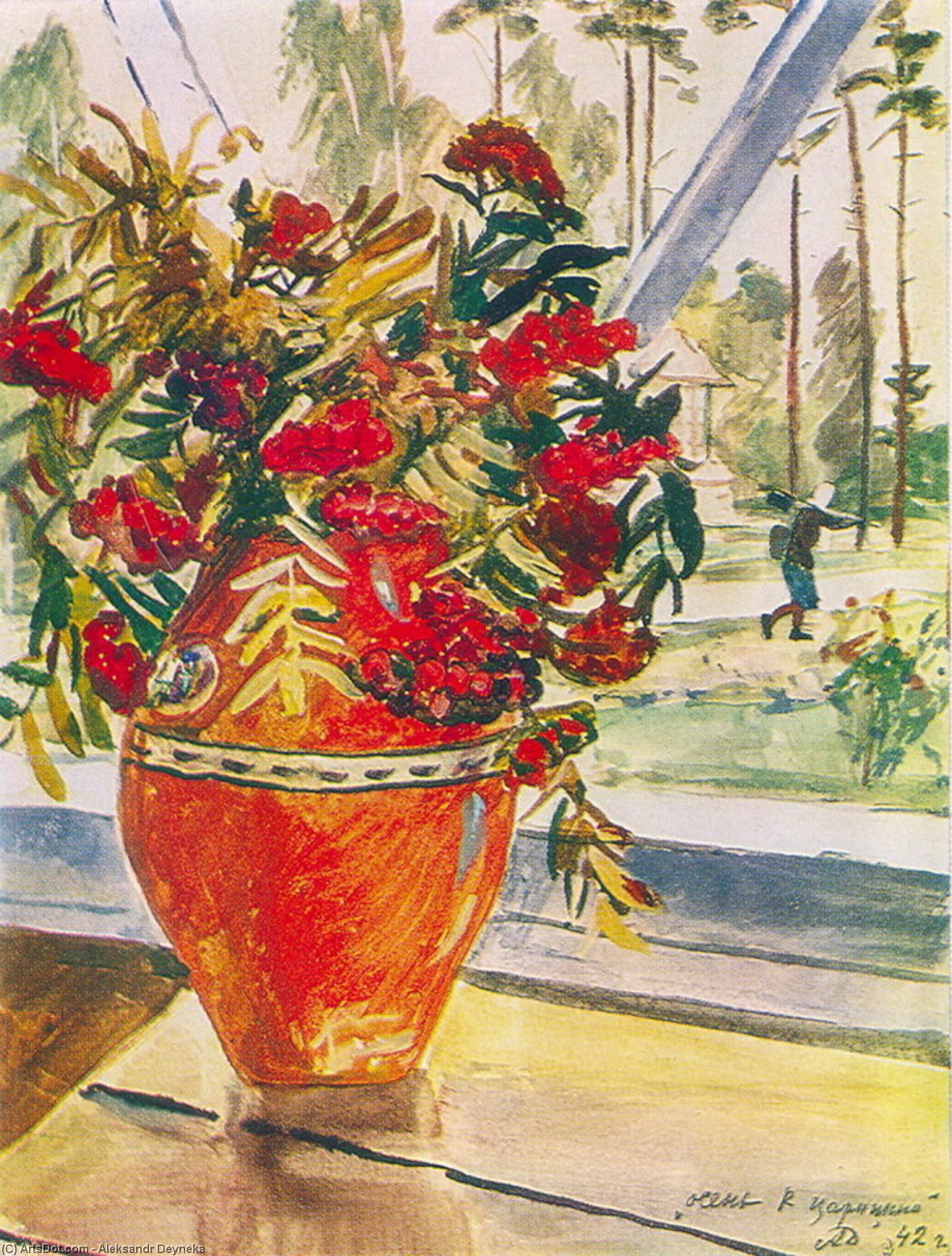 WikiOO.org - Encyclopedia of Fine Arts - Schilderen, Artwork Aleksandr Deyneka - Autumn in Tsaritsyn
