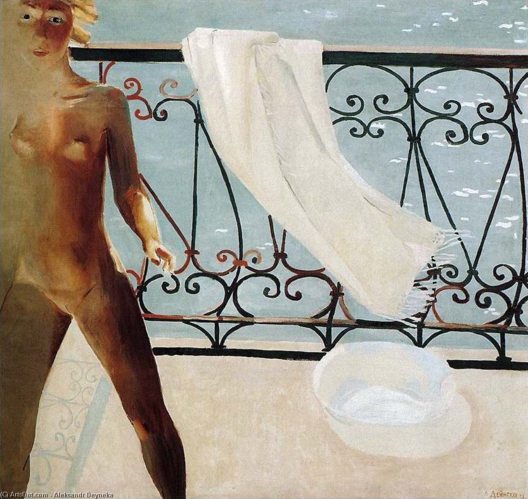 Wikioo.org - The Encyclopedia of Fine Arts - Painting, Artwork by Aleksandr Deyneka - On the balcony