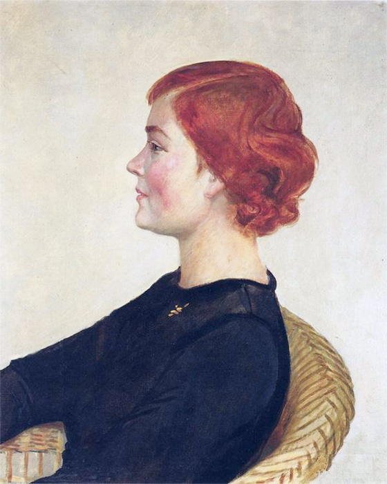 WikiOO.org - Encyclopedia of Fine Arts - Maleri, Artwork Aleksandr Deyneka - Portrait of Shirvinskaya