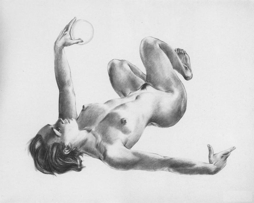Wikioo.org - The Encyclopedia of Fine Arts - Painting, Artwork by Aleksandr Deyneka - Lying with the ball