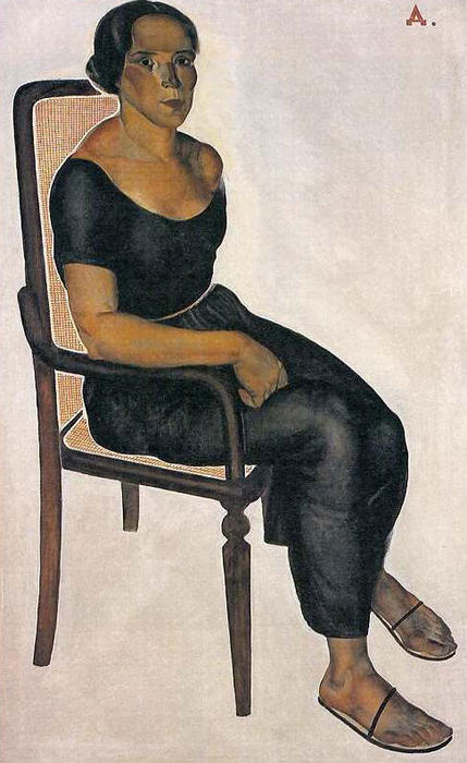 WikiOO.org - Encyclopedia of Fine Arts - Schilderen, Artwork Aleksandr Deyneka - The girl on the chair
