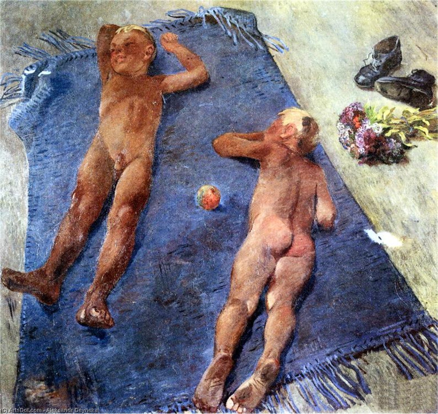 WikiOO.org - Encyclopedia of Fine Arts - Lukisan, Artwork Aleksandr Deyneka - Noon (Dream)
