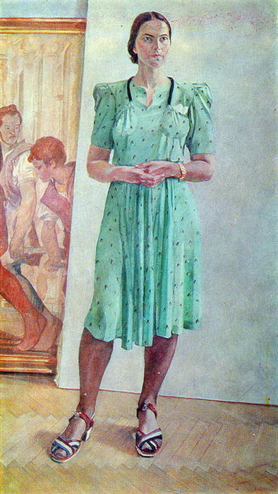 Wikioo.org - The Encyclopedia of Fine Arts - Painting, Artwork by Aleksandr Deyneka - Portrait of a Woman