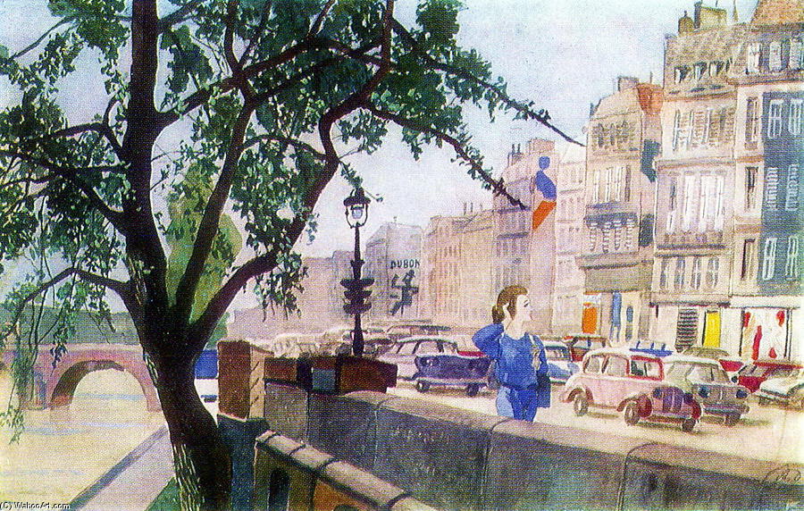 WikiOO.org - Encyclopedia of Fine Arts - Malba, Artwork Aleksandr Deyneka - Springtime in Paris