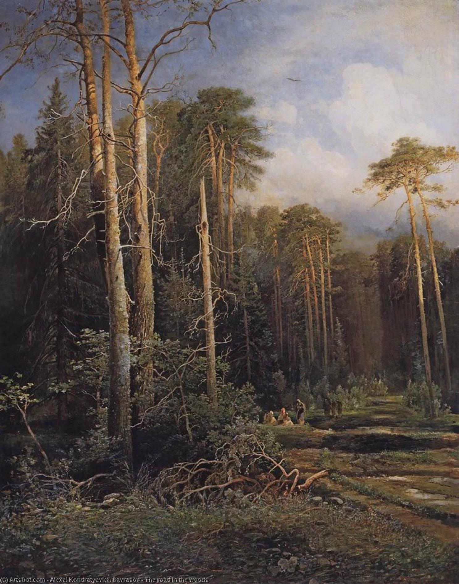 Wikioo.org - The Encyclopedia of Fine Arts - Painting, Artwork by Alexei Kondratyevich Savrasov - The road in the woods