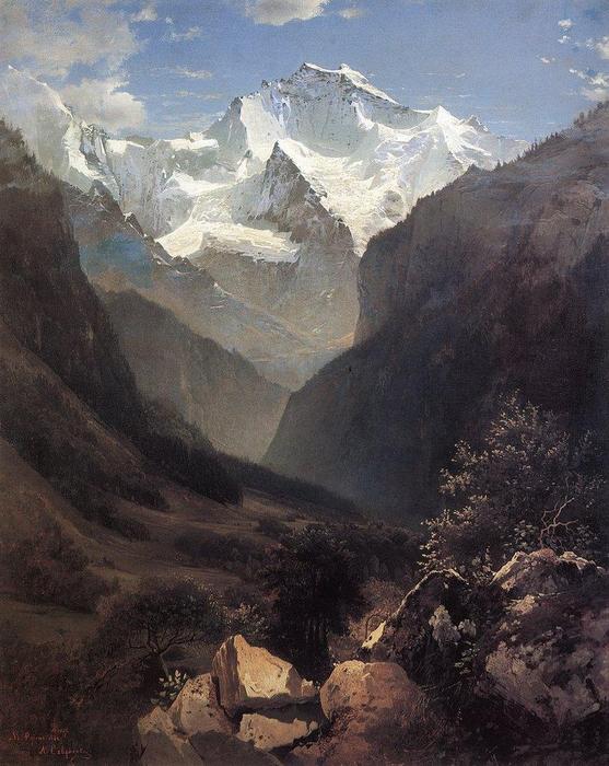 Wikioo.org - The Encyclopedia of Fine Arts - Painting, Artwork by Aleksey Savrasov - Type in the Swiss Alps (Mount Small Ruhen)