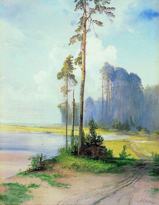 WikiOO.org – 美術百科全書 - 繪畫，作品 Aleksey Savrasov - 夏天的风景。松树