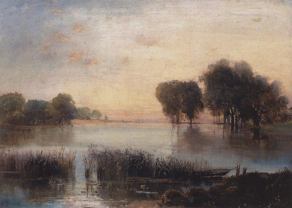 WikiOO.org - Enciklopedija dailės - Tapyba, meno kuriniai Aleksey Savrasov - Landscape with a River