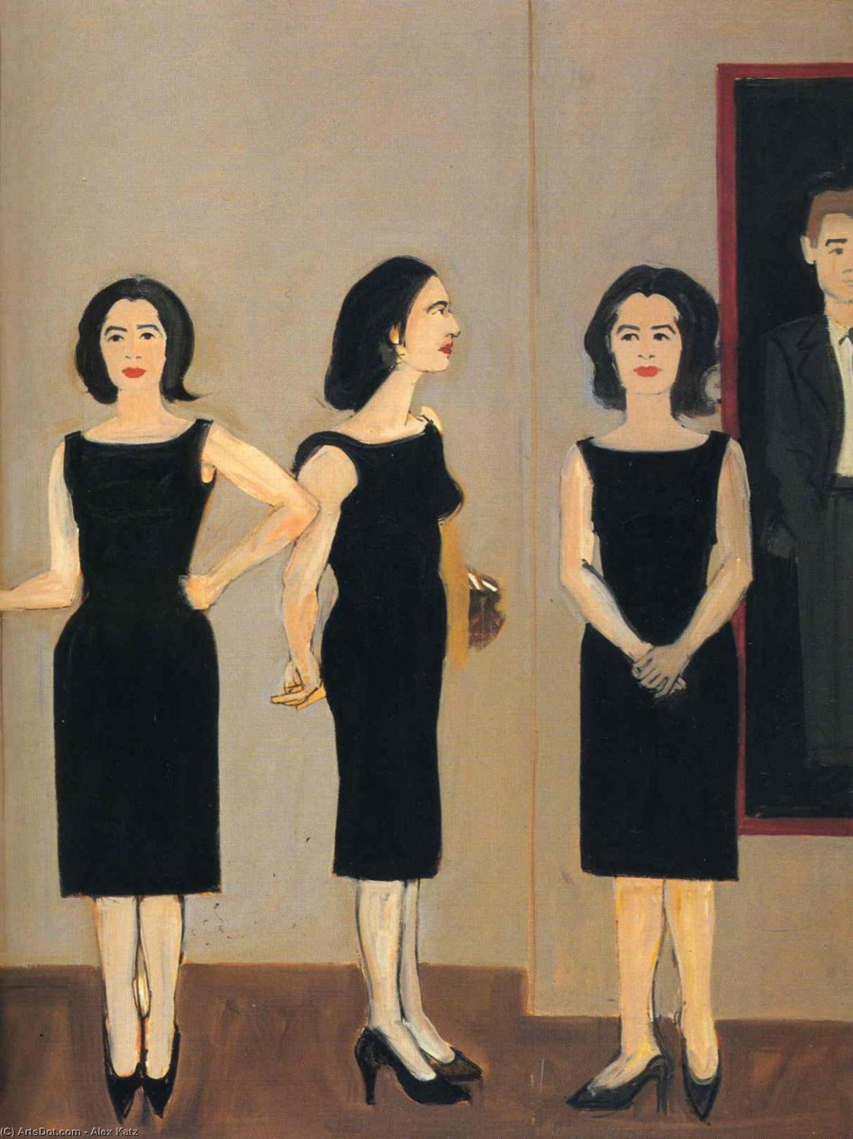 Wikioo.org - The Encyclopedia of Fine Arts - Painting, Artwork by Alex Katz - Ada in Black Dress