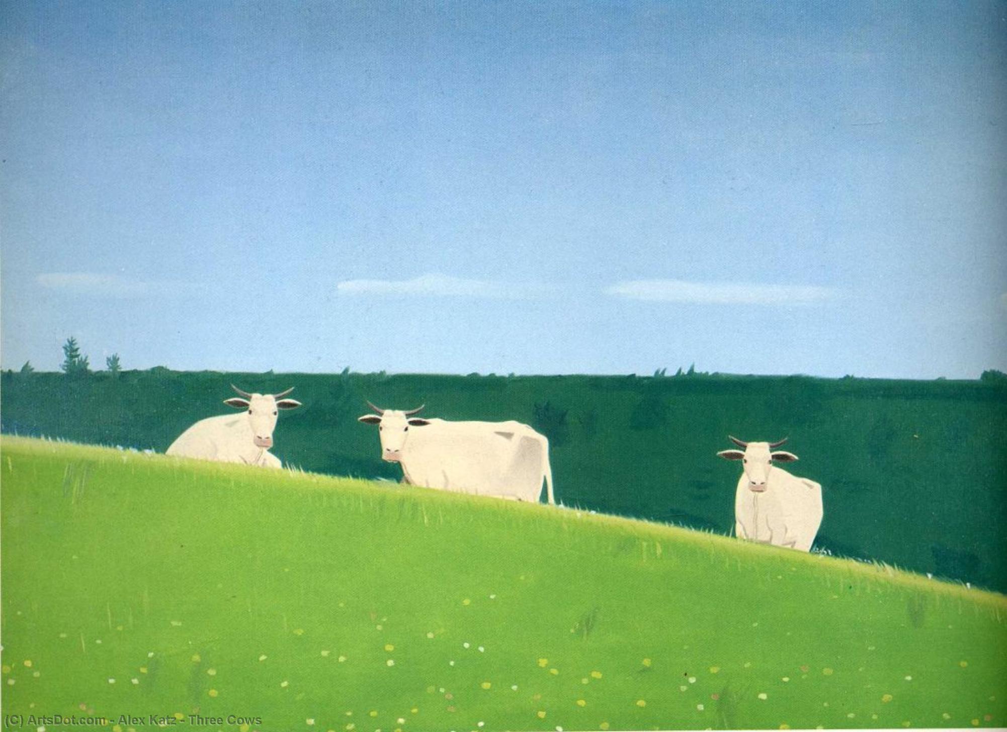 Wikioo.org - The Encyclopedia of Fine Arts - Painting, Artwork by Alex Katz - Three Cows
