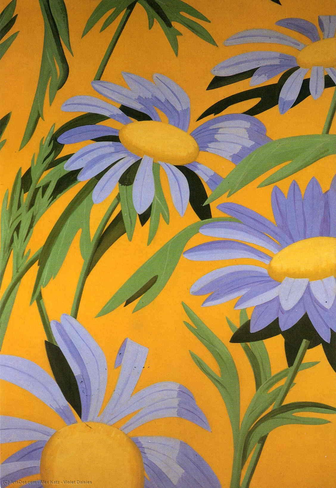 Wikioo.org - The Encyclopedia of Fine Arts - Painting, Artwork by Alex Katz - Violet Daisies