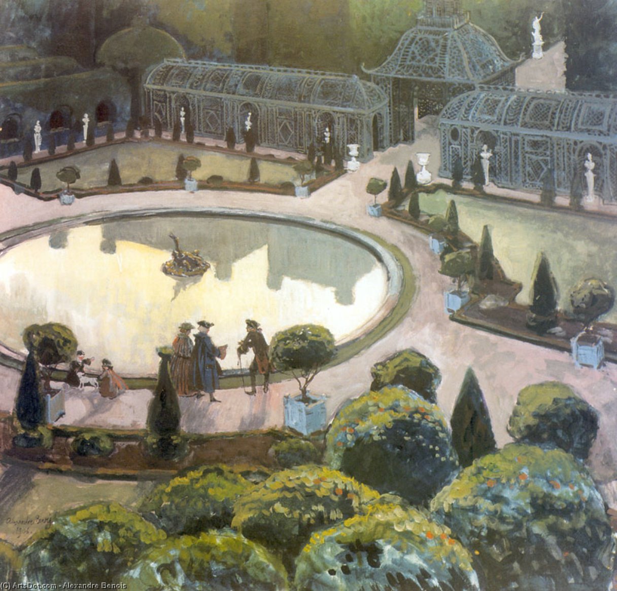 Wikioo.org - The Encyclopedia of Fine Arts - Painting, Artwork by Alexandre Benois - Versailles. Greenhouse