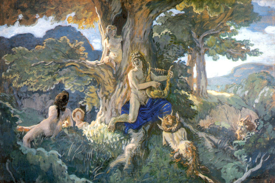 Wikioo.org - The Encyclopedia of Fine Arts - Painting, Artwork by Alexandre Benois - Apollo and Daphne