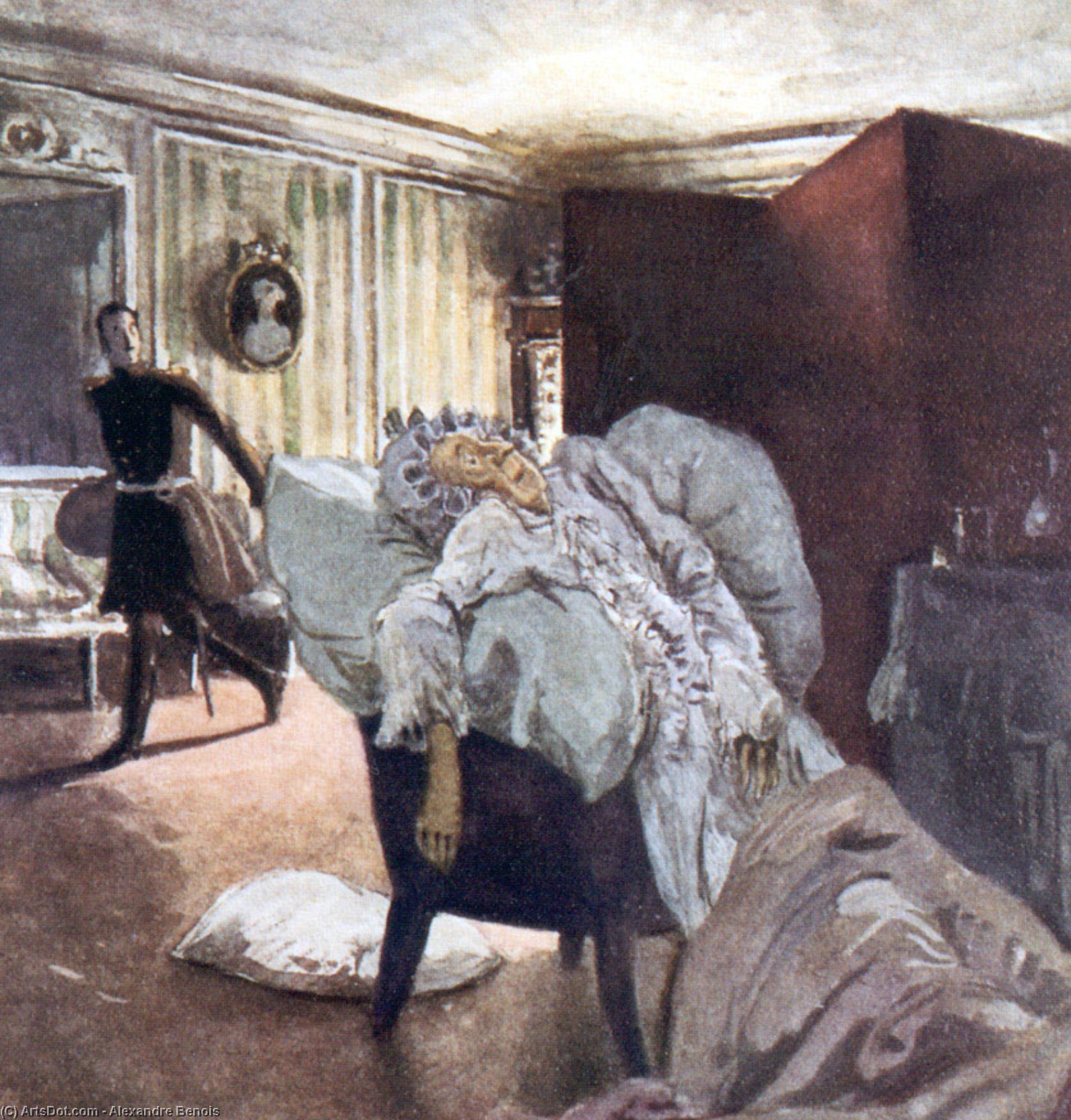 WikiOO.org – 美術百科全書 - 繪畫，作品 Alexandre Benois - 伯爵夫人之死