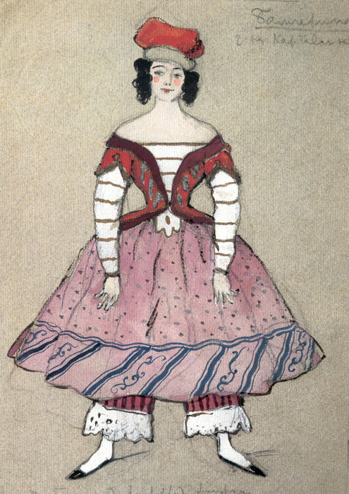 WikiOO.org - Encyclopedia of Fine Arts - Malba, Artwork Alexandre Benois - Ballerina. Costume design for Tamara Karsavina