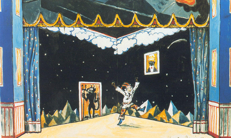 Wikioo.org - The Encyclopedia of Fine Arts - Painting, Artwork by Alexandre Benois - Petrushka's Chamber. Set Design