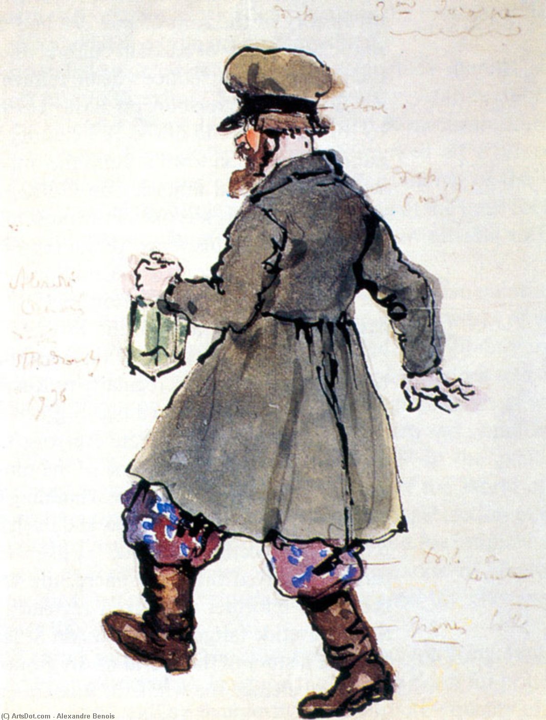 WikiOO.org - Encyclopedia of Fine Arts - Lukisan, Artwork Alexandre Benois - The third drunkard