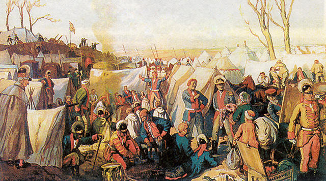 WikiOO.org - Εγκυκλοπαίδεια Καλών Τεχνών - Ζωγραφική, έργα τέχνης Alexandre Benois - Soldiers of Catherine II