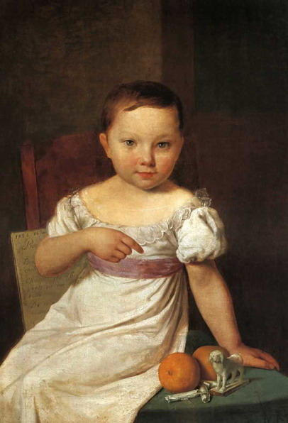 Wikioo.org - The Encyclopedia of Fine Arts - Painting, Artwork by Alexey Venetsianov - Portrait of Nastya Havskaya