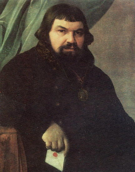 Wikioo.org - The Encyclopedia of Fine Arts - Painting, Artwork by Alexey Venetsianov - Portrait of the Merchant Obraztsov