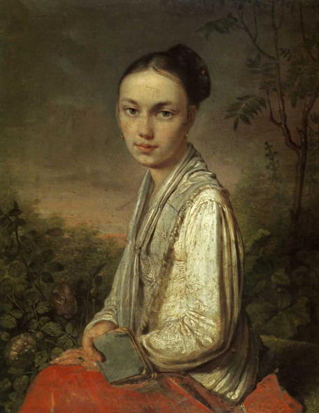 WikiOO.org - Εγκυκλοπαίδεια Καλών Τεχνών - Ζωγραφική, έργα τέχνης Alexey Venetsianov - Portret of V.S. Putyatina