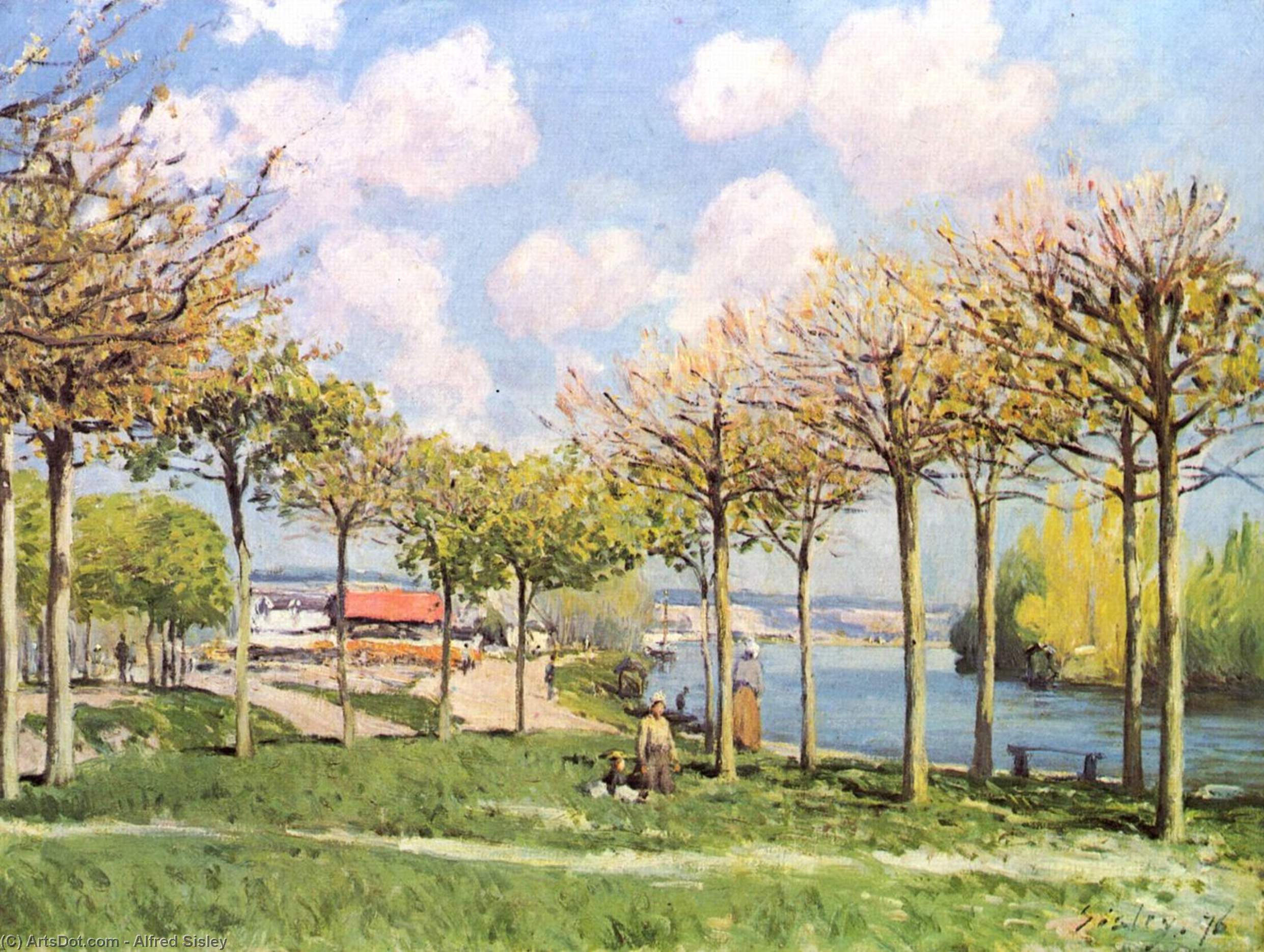 Wikioo.org - The Encyclopedia of Fine Arts - Painting, Artwork by Alfred Sisley - The Seine at Bougival
