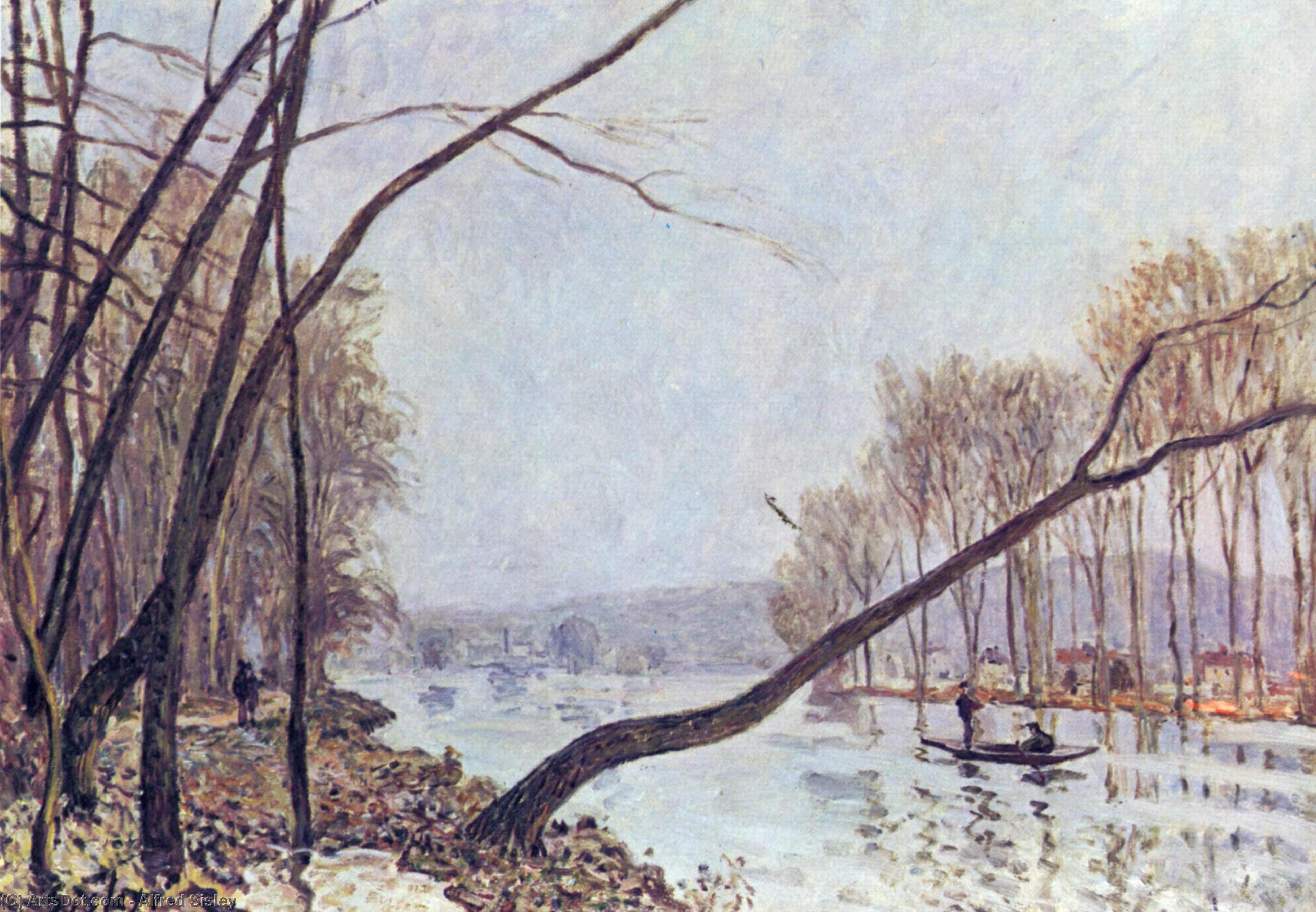 Wikioo.org - The Encyclopedia of Fine Arts - Painting, Artwork by Alfred Sisley - Bank, in the autumn