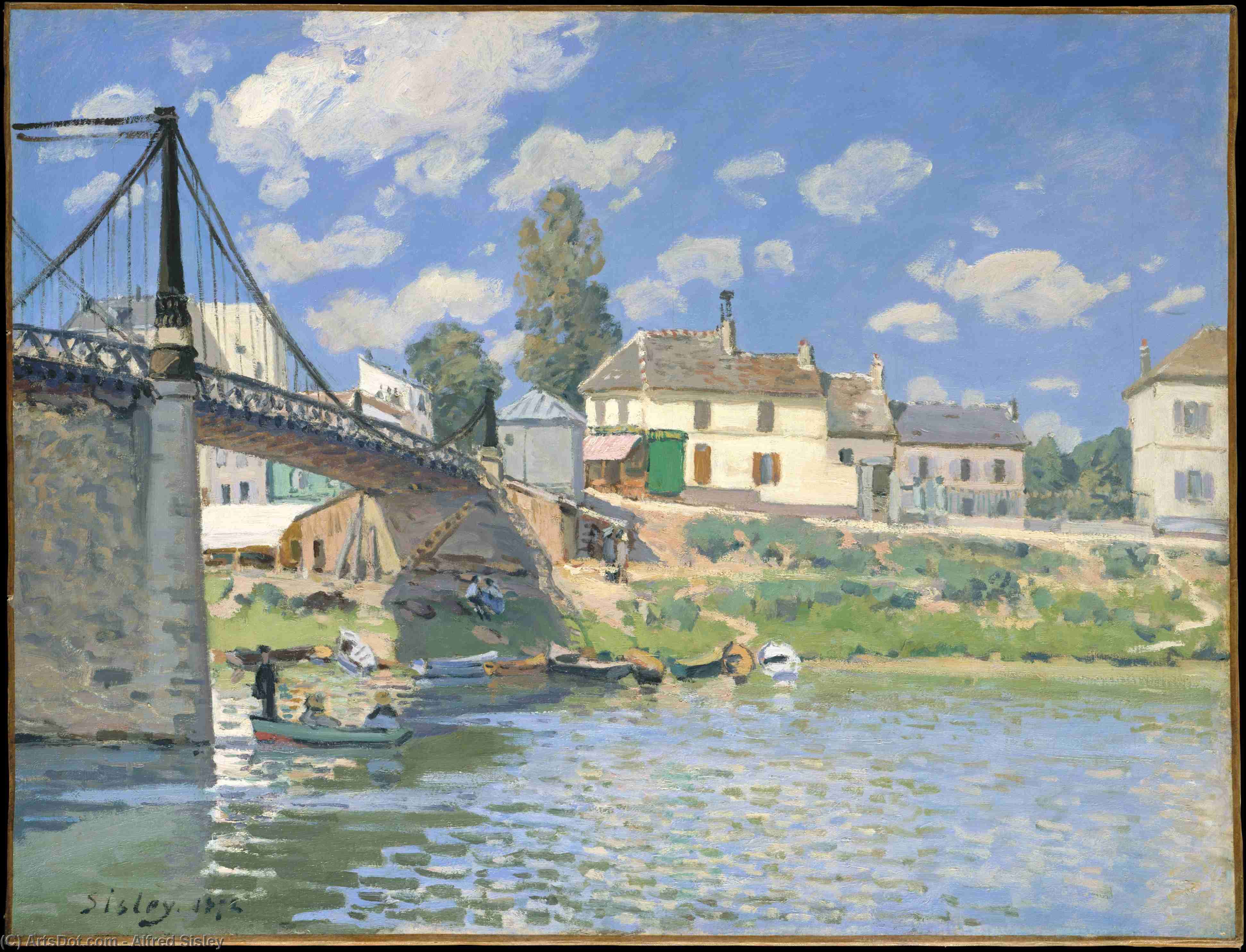 Wikioo.org – La Enciclopedia de las Bellas Artes - Pintura, Obras de arte de Alfred Sisley - Puente en el Villeneuve-la-Garenne