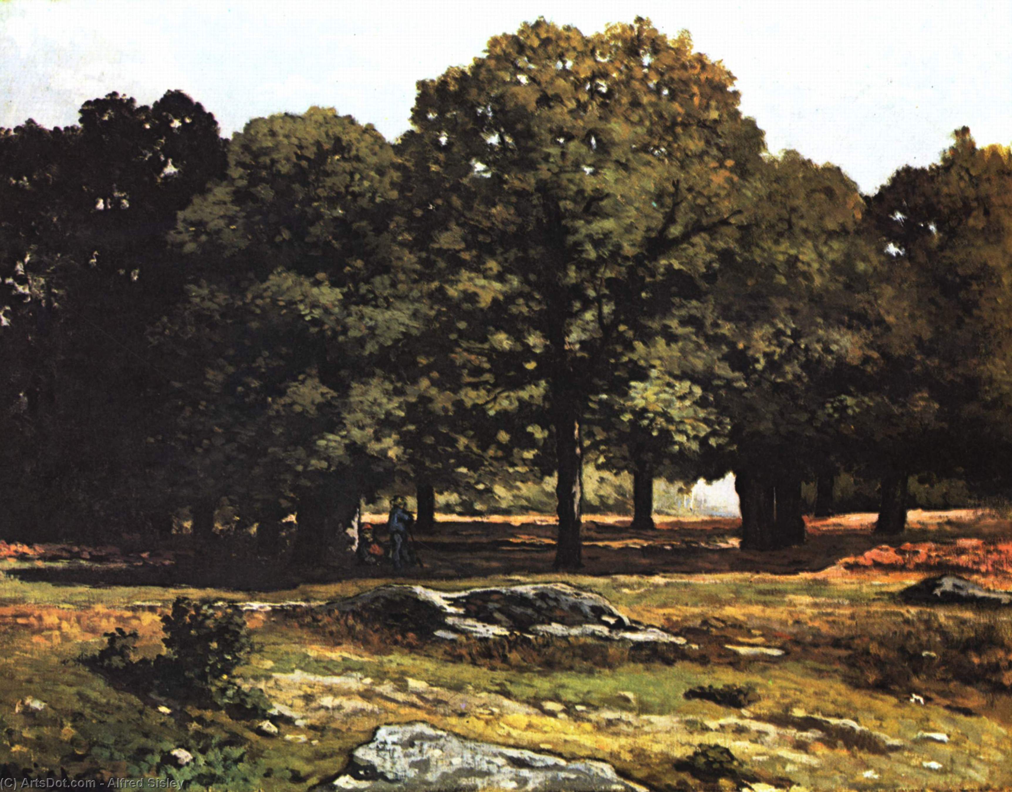 Wikioo.org – L'Encyclopédie des Beaux Arts - Peinture, Oeuvre de Alfred Sisley - Châtaignier Avenue à La Celle Saint Cloud
