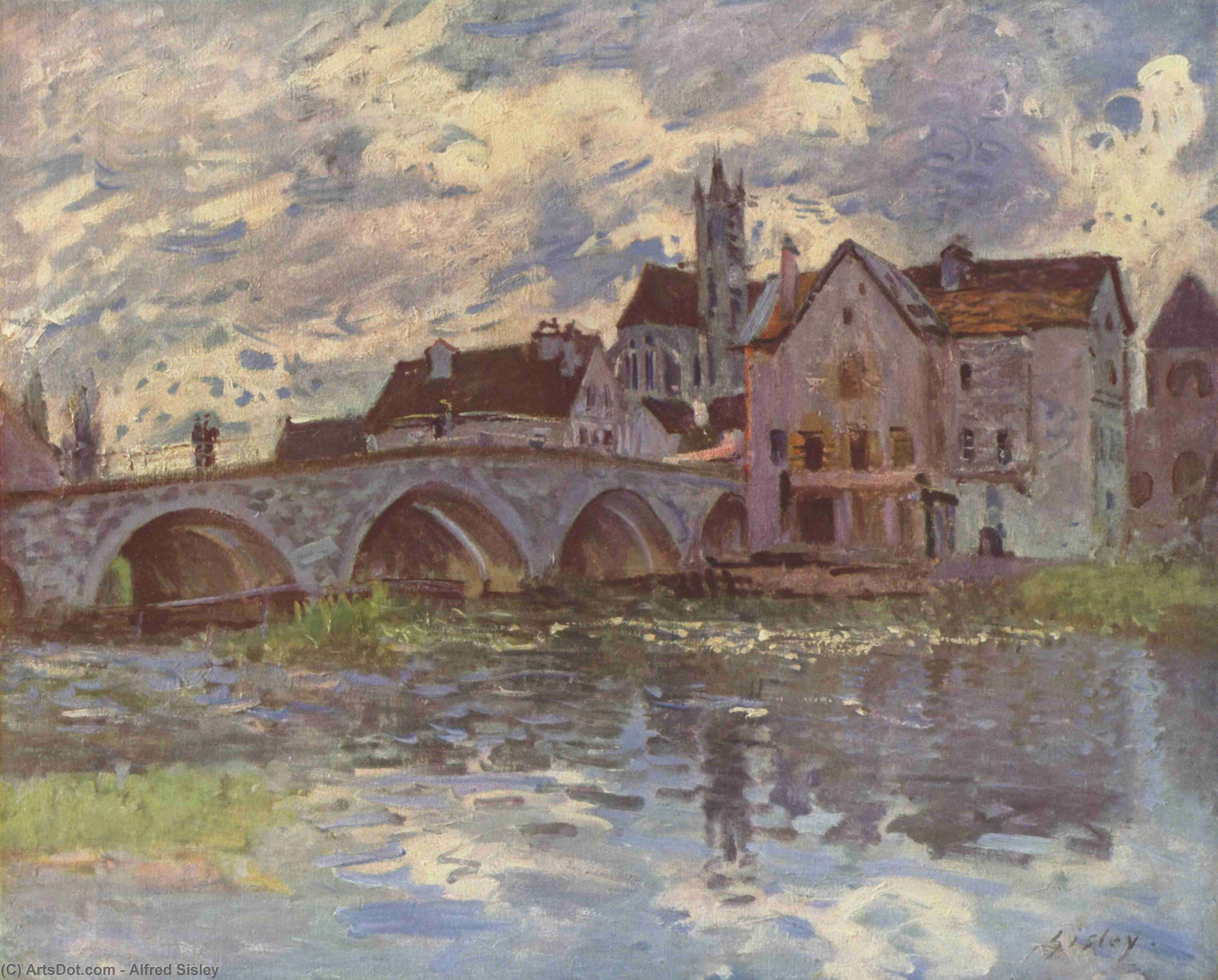 Wikioo.org - The Encyclopedia of Fine Arts - Painting, Artwork by Alfred Sisley - Pont de Moret sur Loing