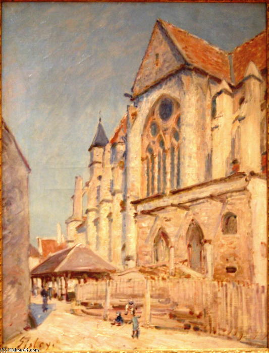 WikiOO.org - Encyclopedia of Fine Arts - Målning, konstverk Alfred Sisley - Eglise de Moret