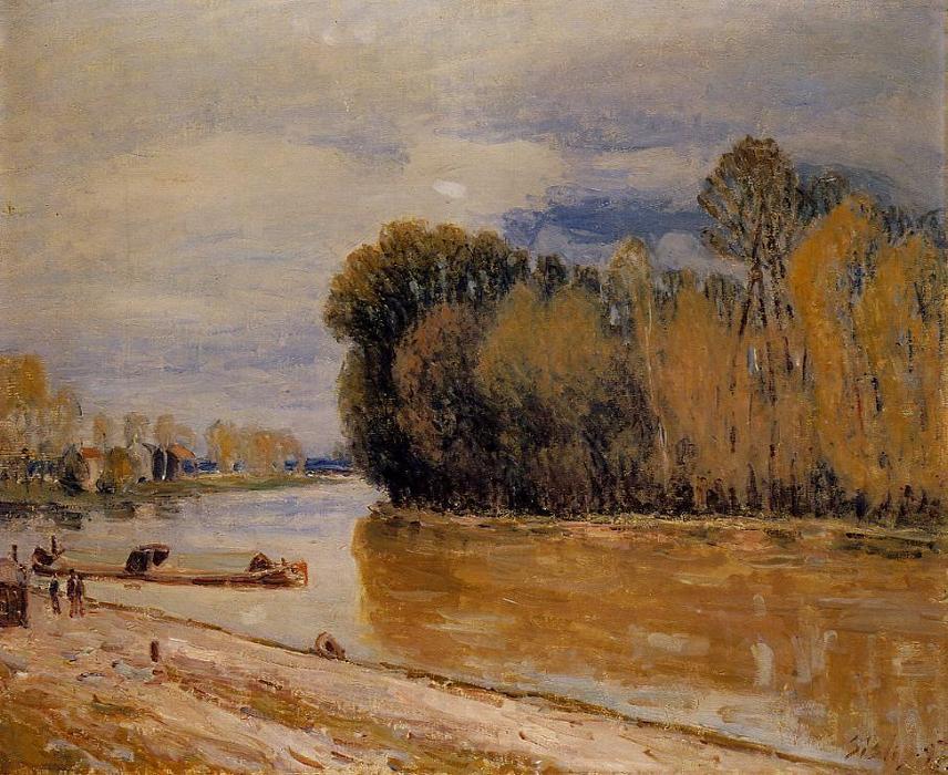 Wikioo.org - The Encyclopedia of Fine Arts - Painting, Artwork by Alfred Sisley - The Loing Canal
