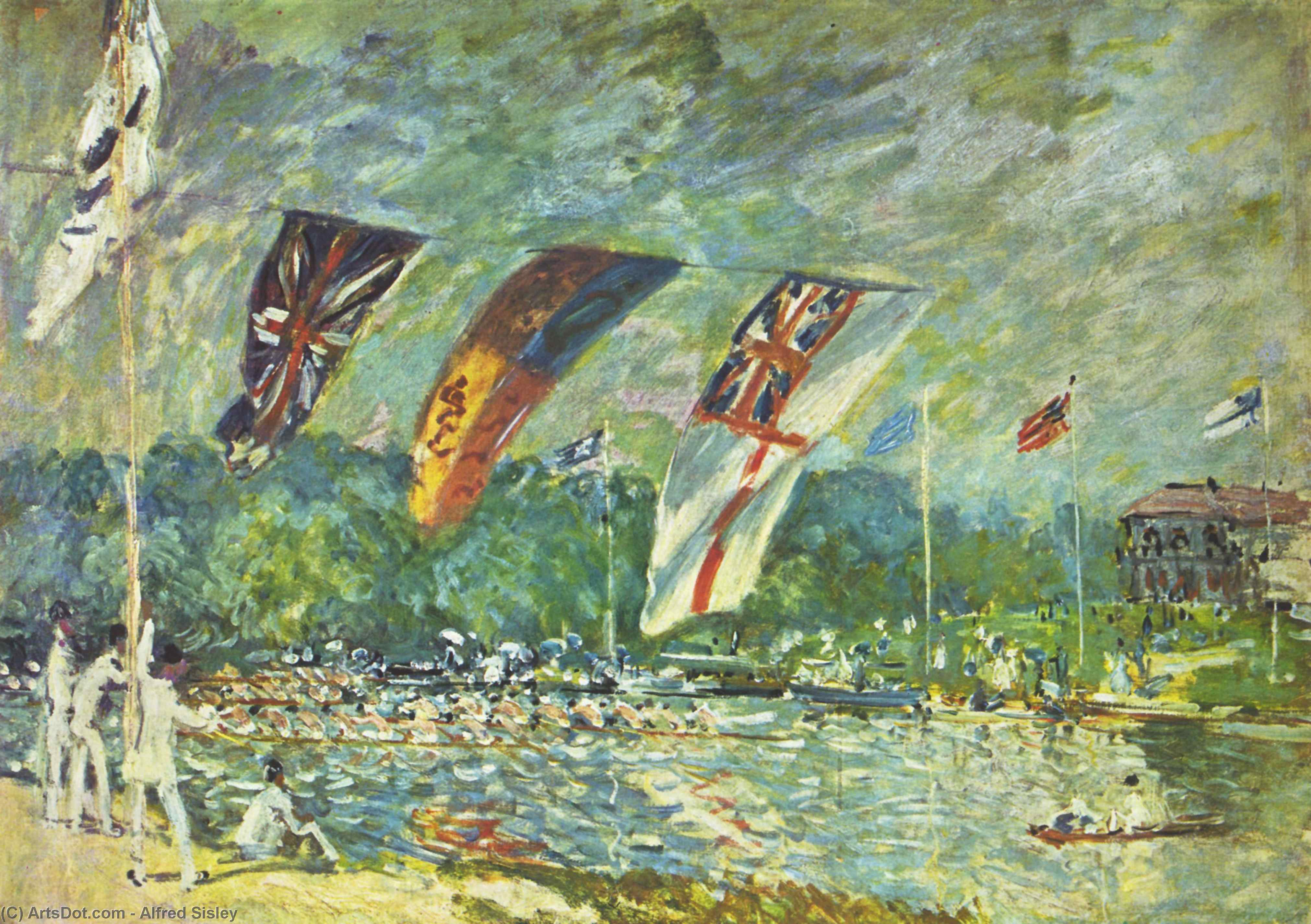 Wikioo.org - The Encyclopedia of Fine Arts - Painting, Artwork by Alfred Sisley - The regattas Moseley