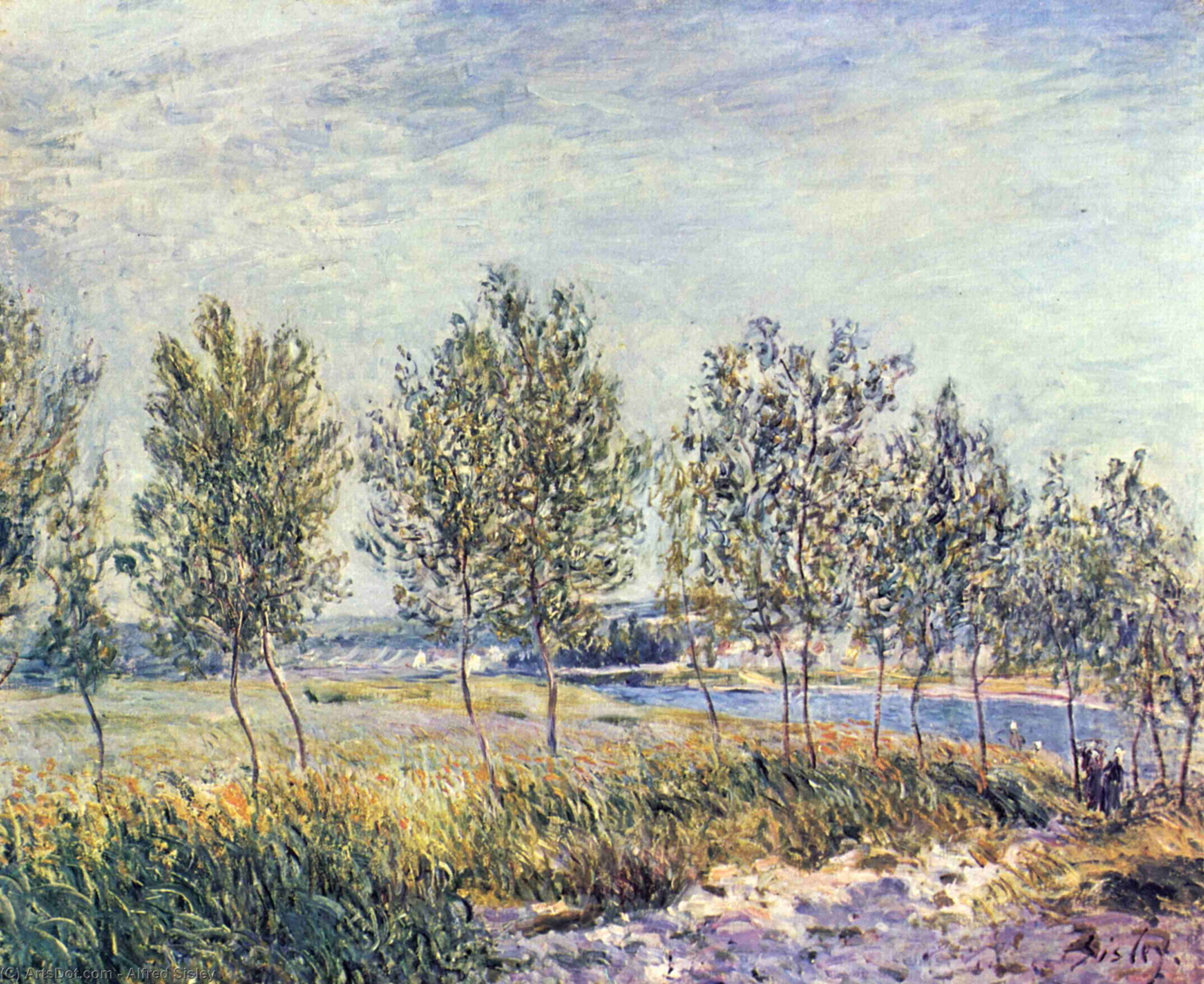 Wikioo.org - The Encyclopedia of Fine Arts - Painting, Artwork by Alfred Sisley - Wiese By