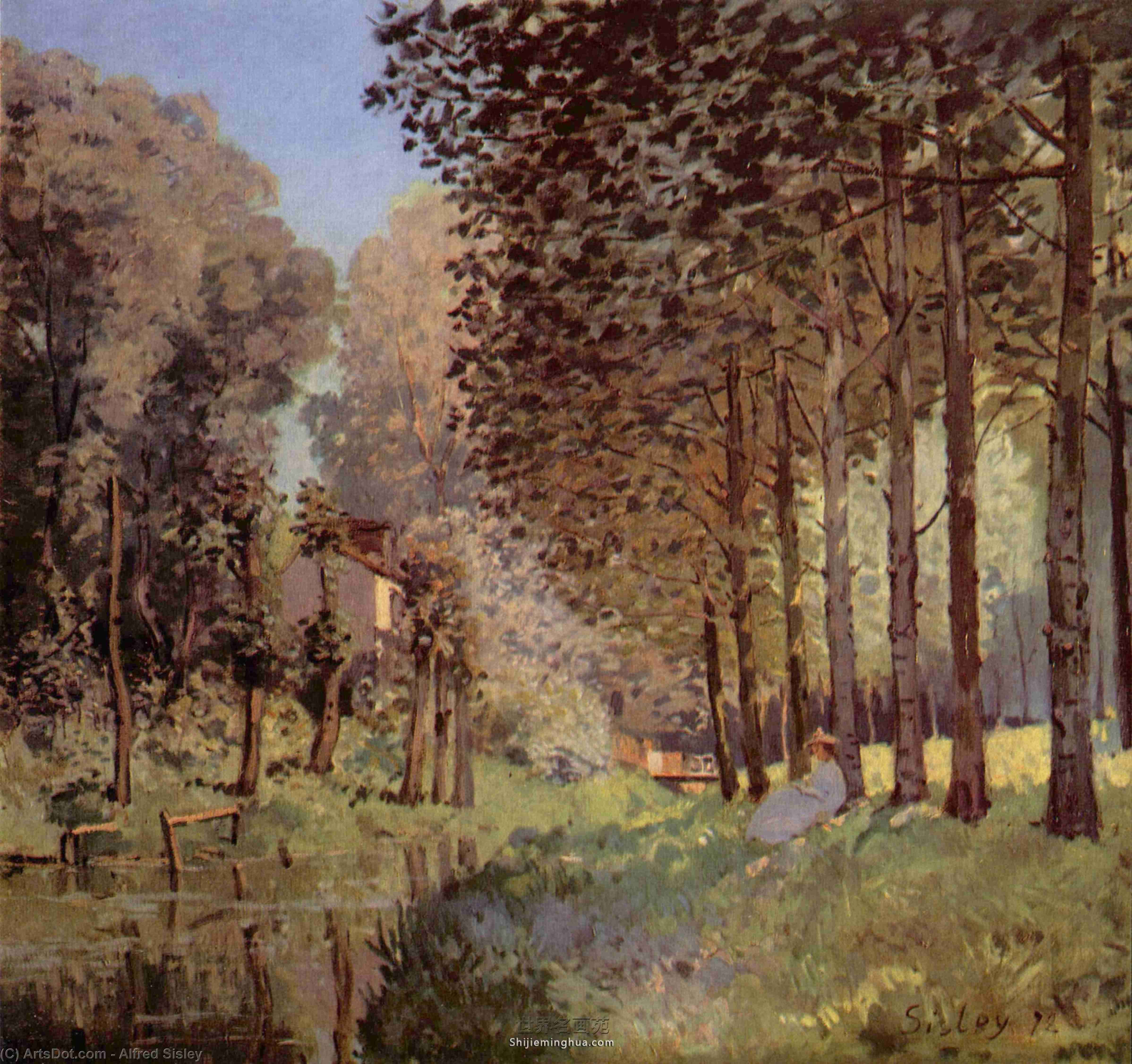 WikiOO.org - Enciclopedia of Fine Arts - Pictura, lucrări de artă Alfred Sisley - The rest beside d`un Creek