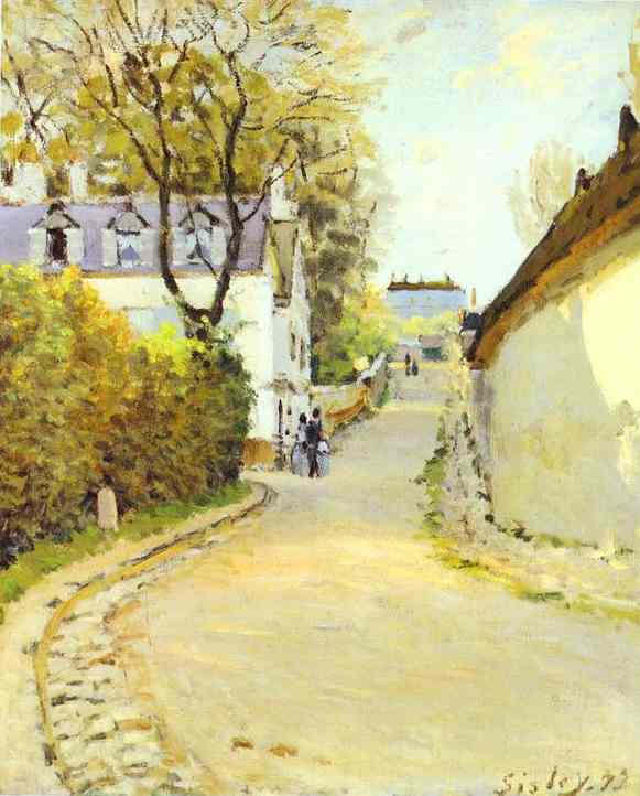 Wikioo.org - The Encyclopedia of Fine Arts - Painting, Artwork by Alfred Sisley - Street in Ville d Avray