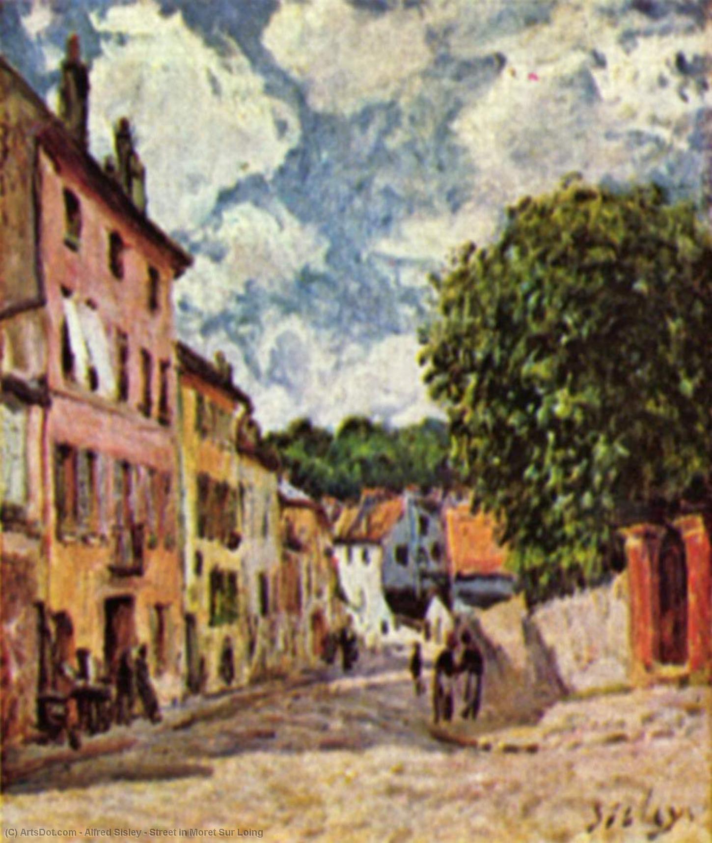 WikiOO.org - Enciclopédia das Belas Artes - Pintura, Arte por Alfred Sisley - Street in Moret Sur Loing