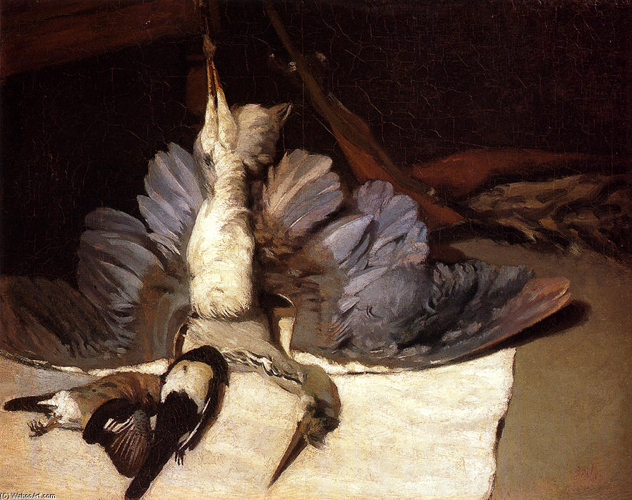 Wikioo.org - สารานุกรมวิจิตรศิลป์ - จิตรกรรม Alfred Sisley - Still Life: Heron with Spread Wings