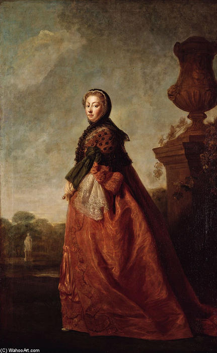 Wikioo.org - The Encyclopedia of Fine Arts - Painting, Artwork by Allan Ramsay - Portrait of Augusta of Saxe Gotha, Princess of Wales