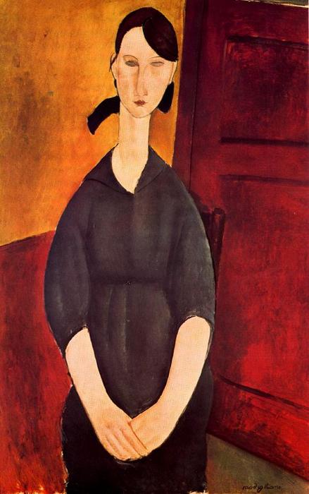 Wikioo.org - The Encyclopedia of Fine Arts - Painting, Artwork by Amedeo Modigliani - Portrait of Paulette Jourdain