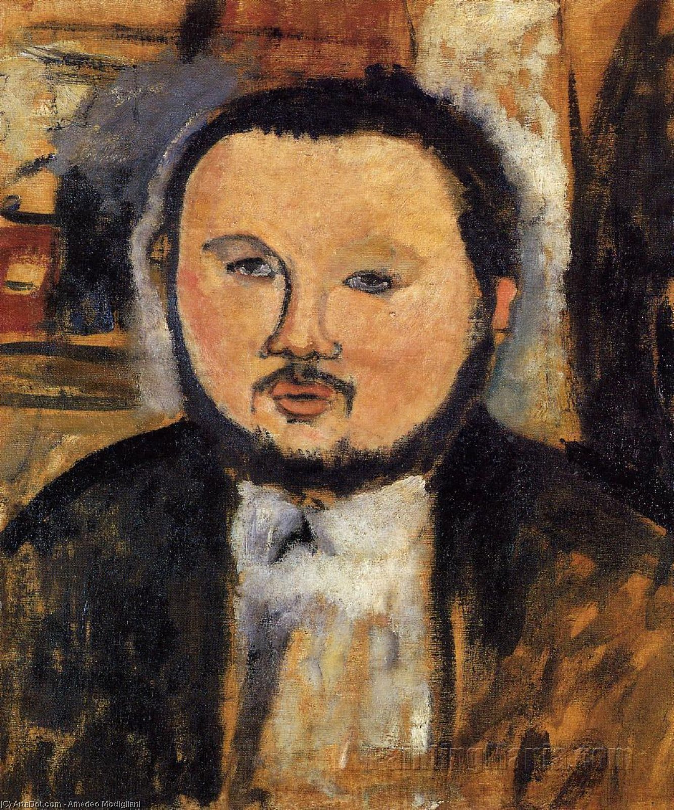 Wikioo.org - The Encyclopedia of Fine Arts - Painting, Artwork by Amedeo Modigliani - Portrait of Diego Rivera