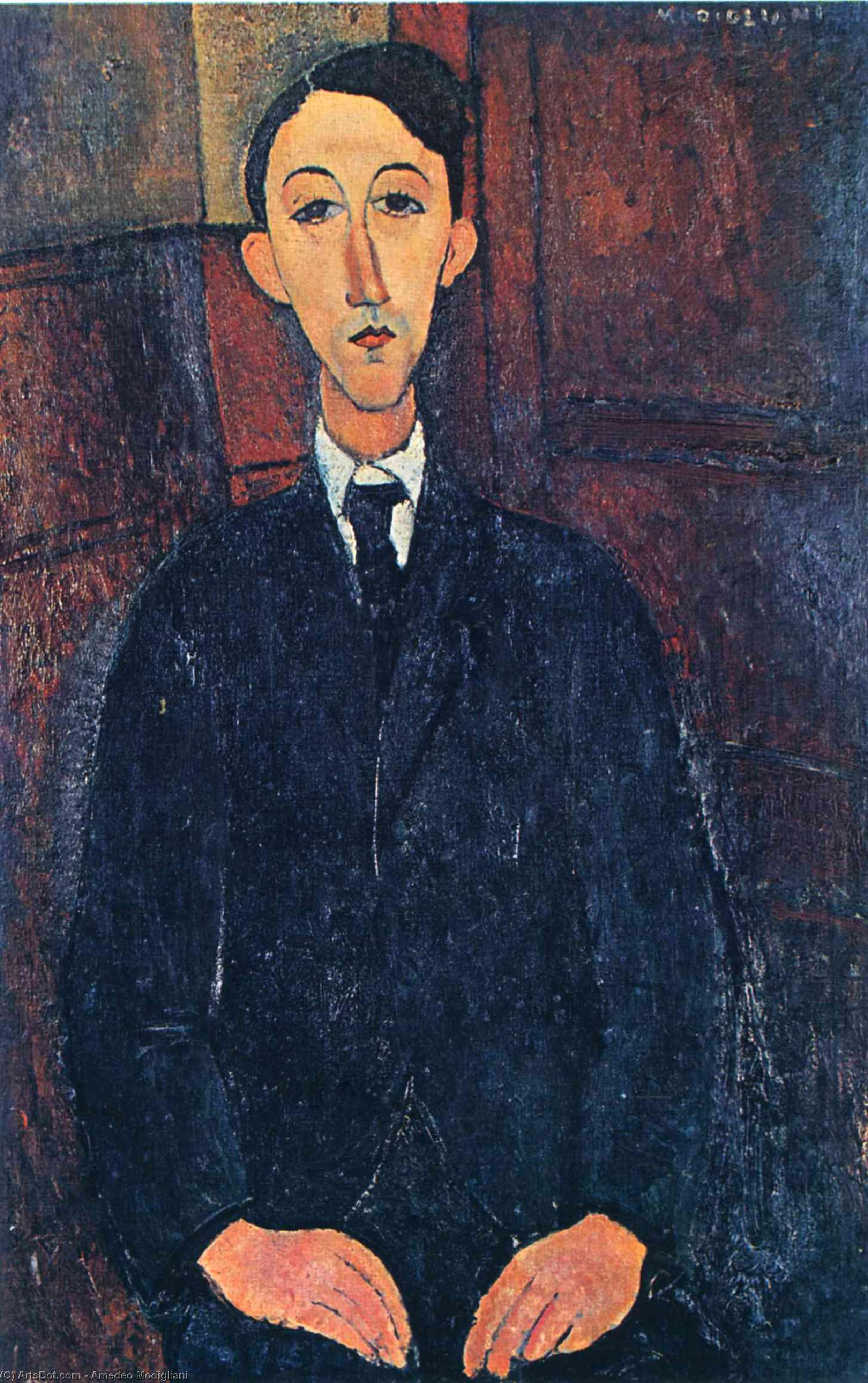 Wikioo.org - The Encyclopedia of Fine Arts - Painting, Artwork by Amedeo Modigliani - Portrait of the painter Manuel Humbert
